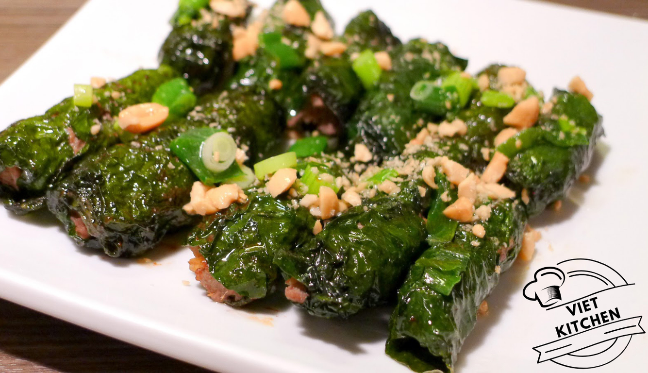 grilled beef in betel leaves